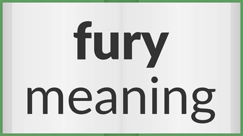 fury what does it mean